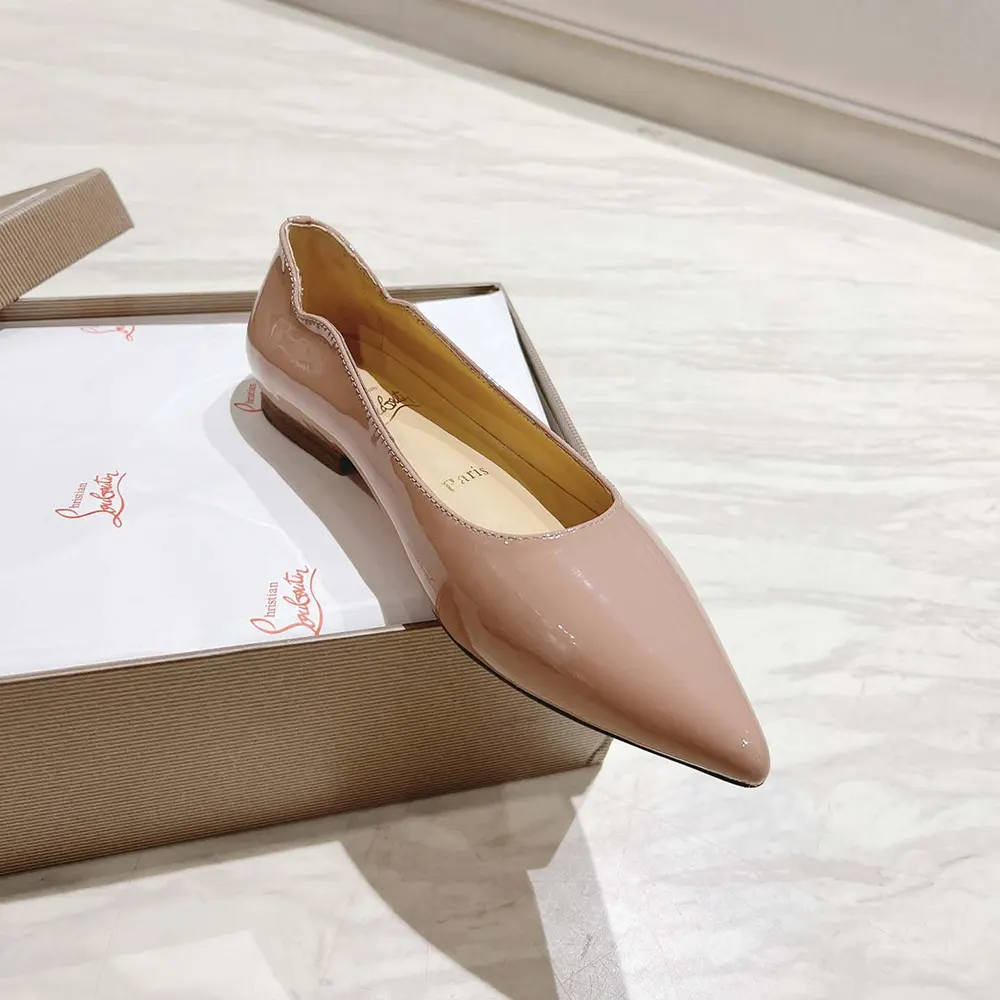 Christian Louboutin Women Hot Chickita Ballerinas Patent Calf Leather-Sandy - image 7
