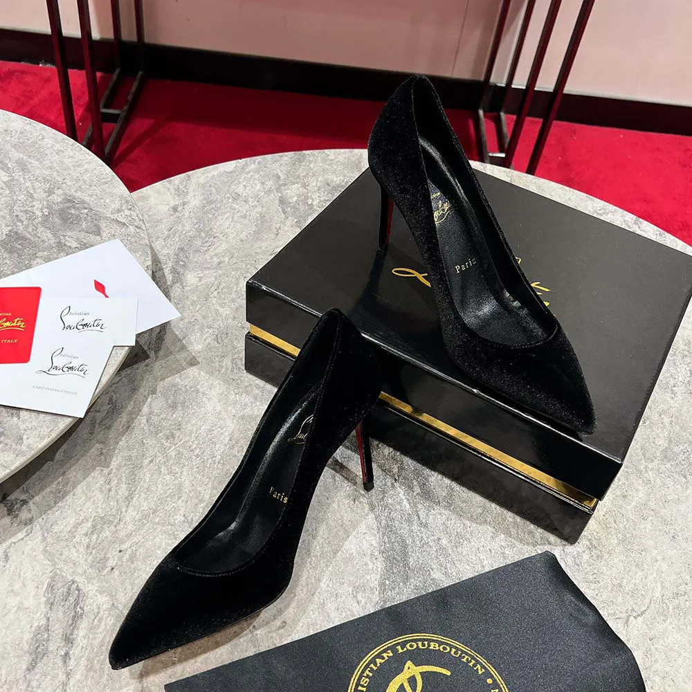 Christian Louboutin Women Kate 85 mm Pumps Veau Velours-Black - image 5