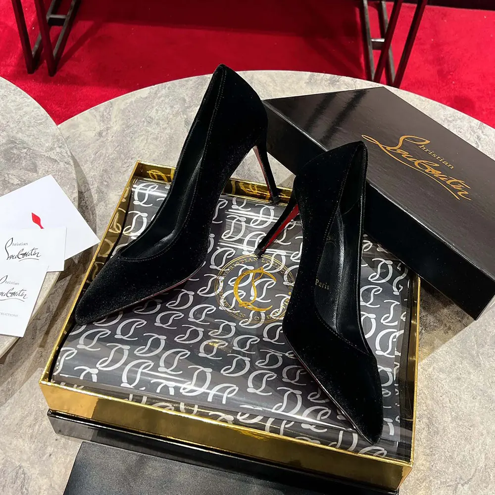 Christian Louboutin Women Kate 85 mm Pumps Veau Velours-Black - image 4