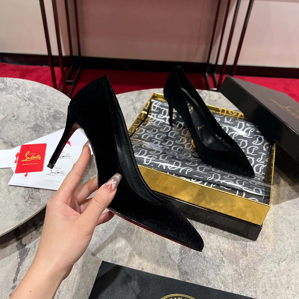 Christian Louboutin Women Kate 85 mm Pumps Veau Velours-Black - image 6