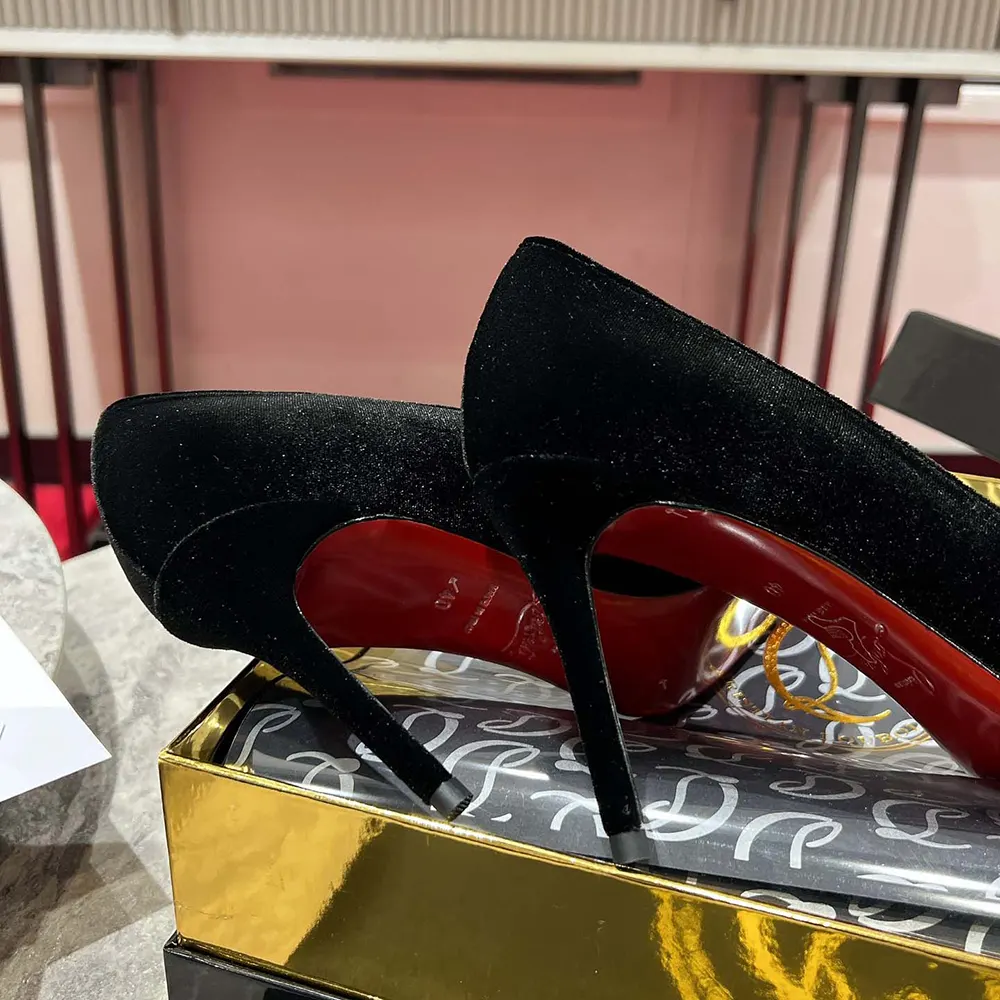 Christian Louboutin Women Kate 85 mm Pumps Veau Velours-Black - image 8