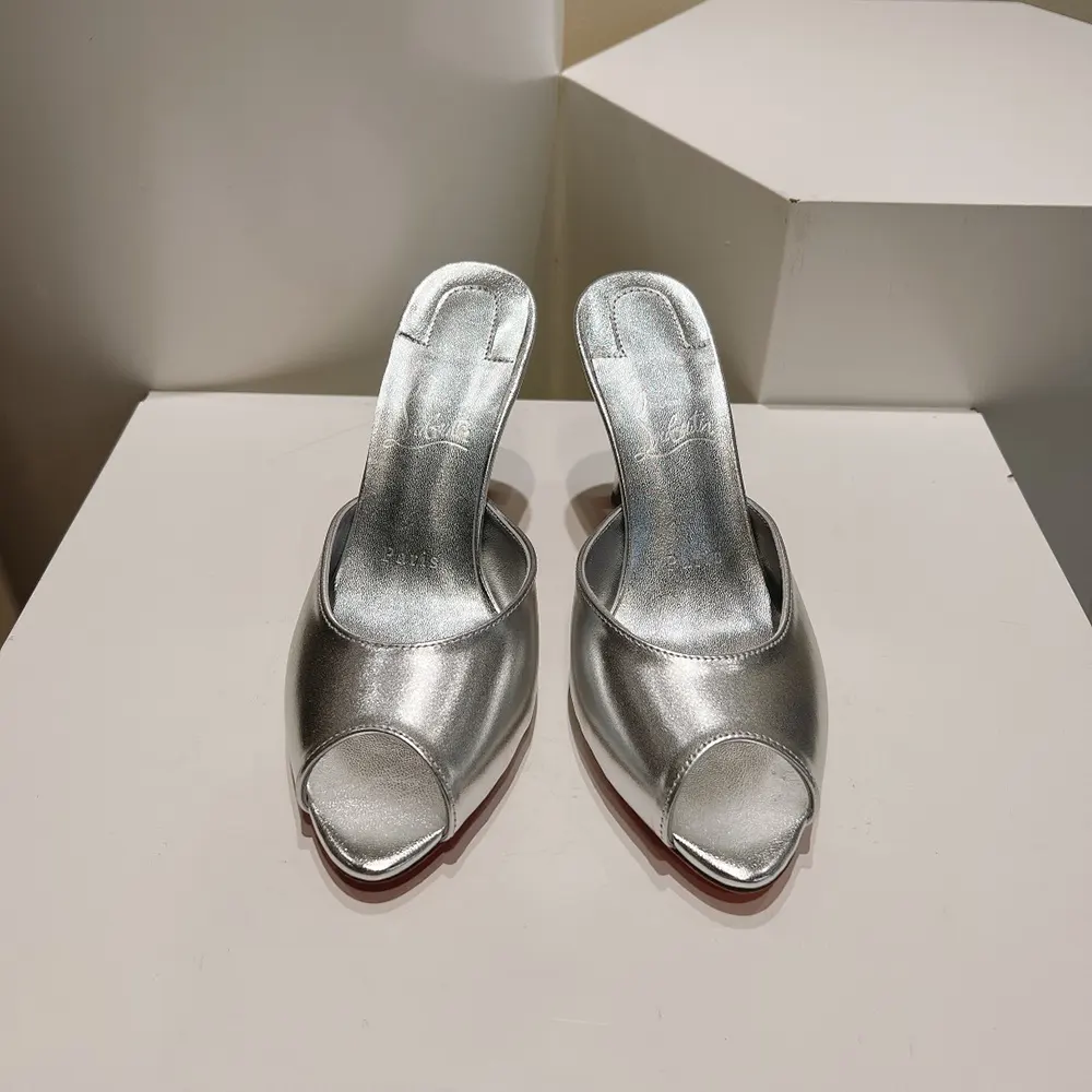 Christian Louboutin Women Me Dolly 100 mm Mules Nappa leather-Silver - image 5