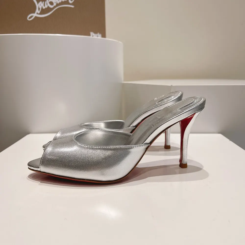 Christian Louboutin Women Me Dolly 100 mm Mules Nappa leather-Silver - image 6
