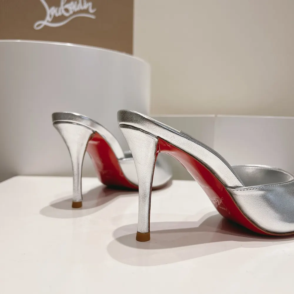 Christian Louboutin Women Me Dolly 100 mm Mules Nappa leather-Silver - image 9