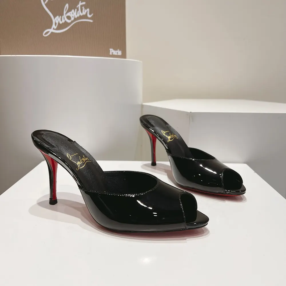 Christian Louboutin Women Me Dolly 100 mm Mules Patent Calf- Black - image 4