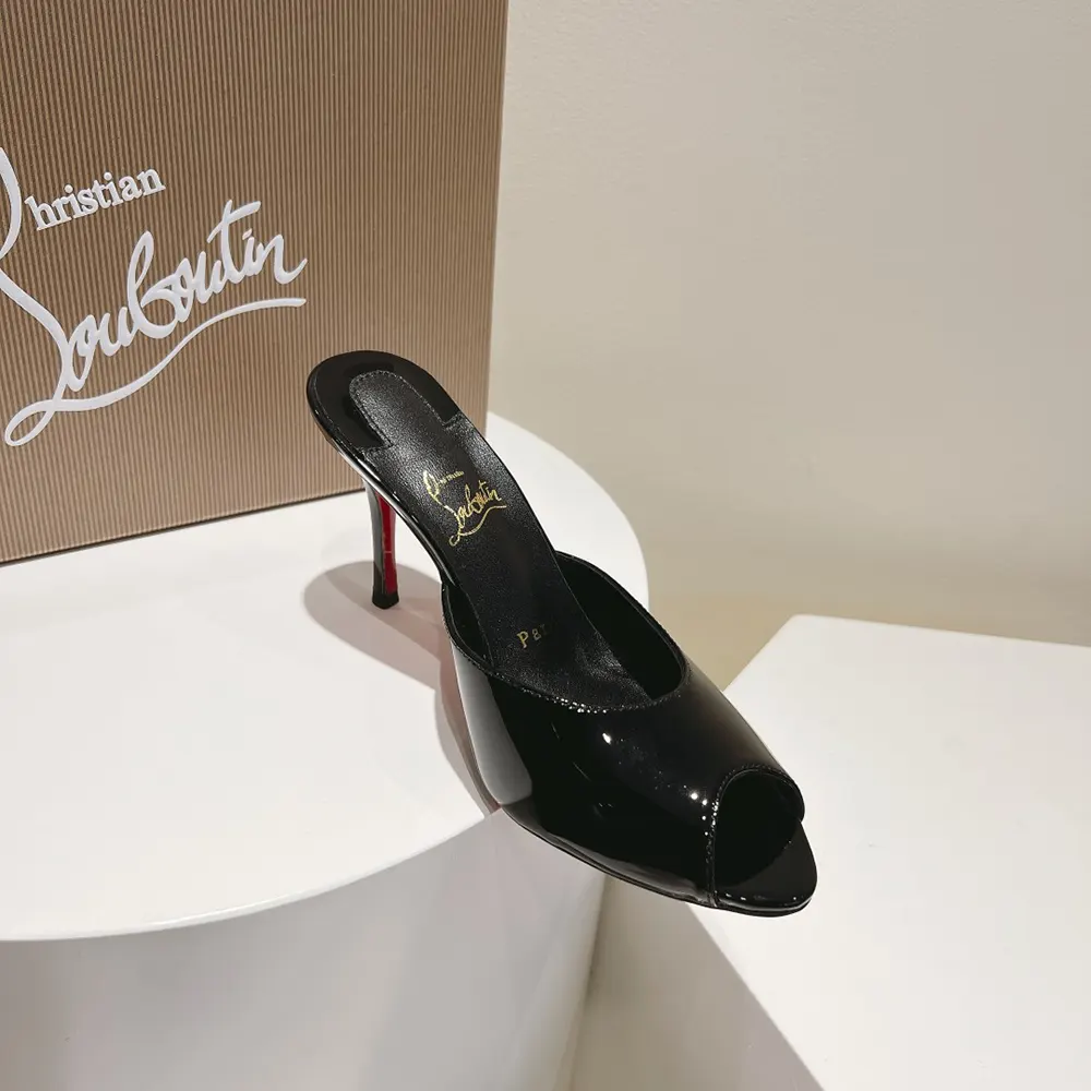Christian Louboutin Women Me Dolly 100 mm Mules Patent Calf- Black - image 7