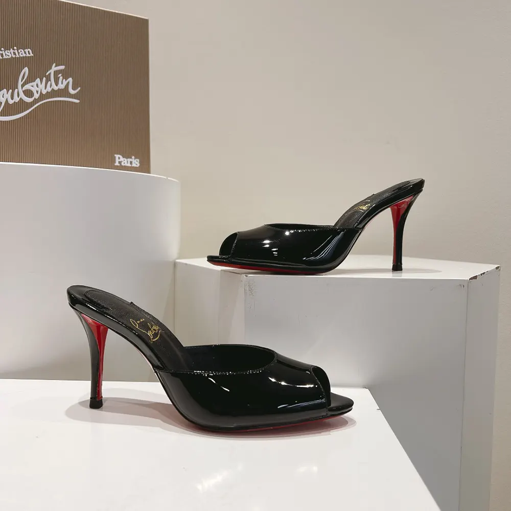 Christian Louboutin Women Me Dolly 100 mm Mules Patent Calf- Black - image 5