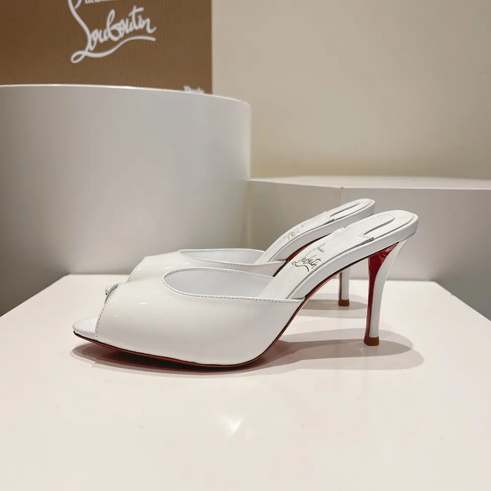 Christian Louboutin Women Me Dolly 100 mm Mules Patent Calf-White - image 6