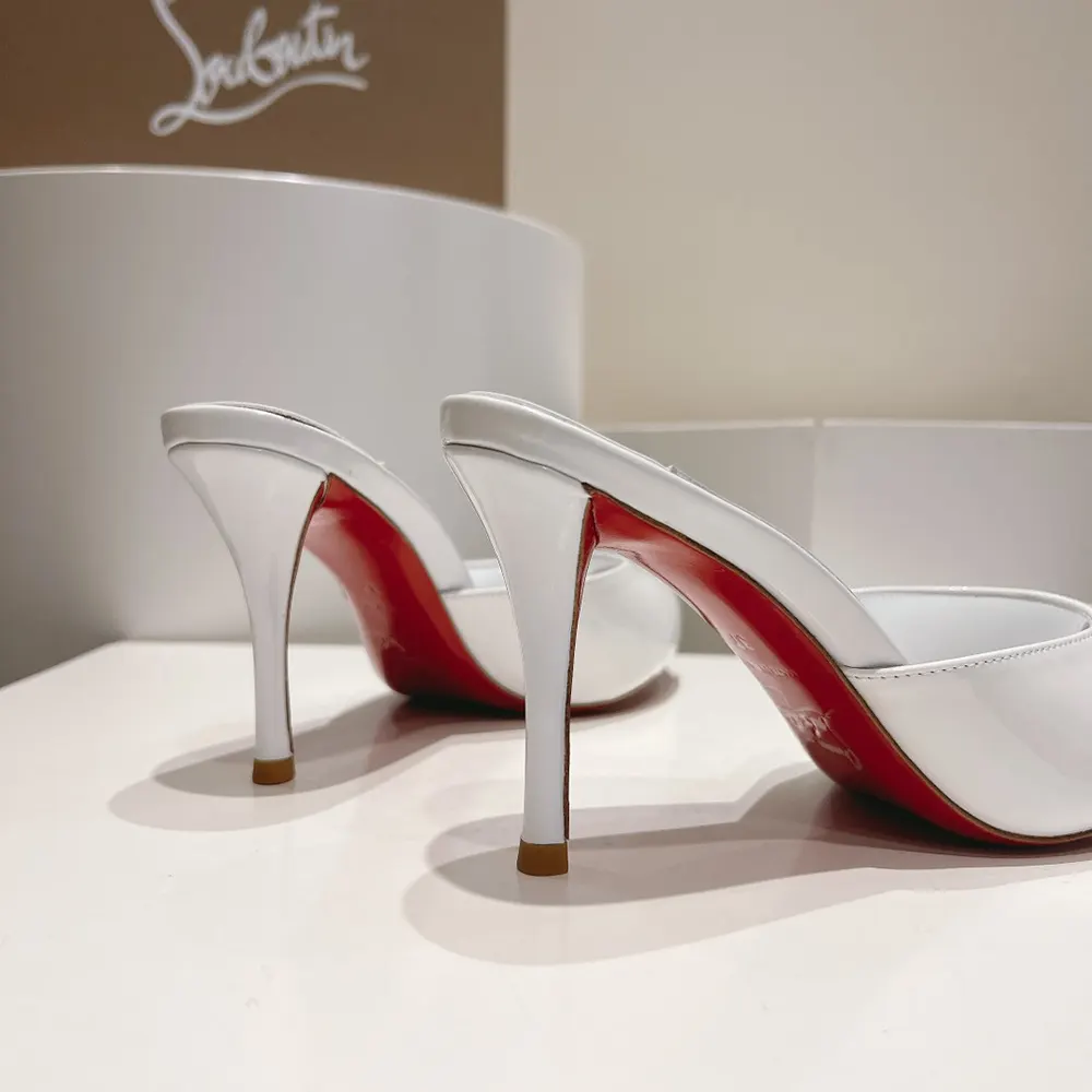 Christian Louboutin Women Me Dolly 100 mm Mules Patent Calf-White - image 9