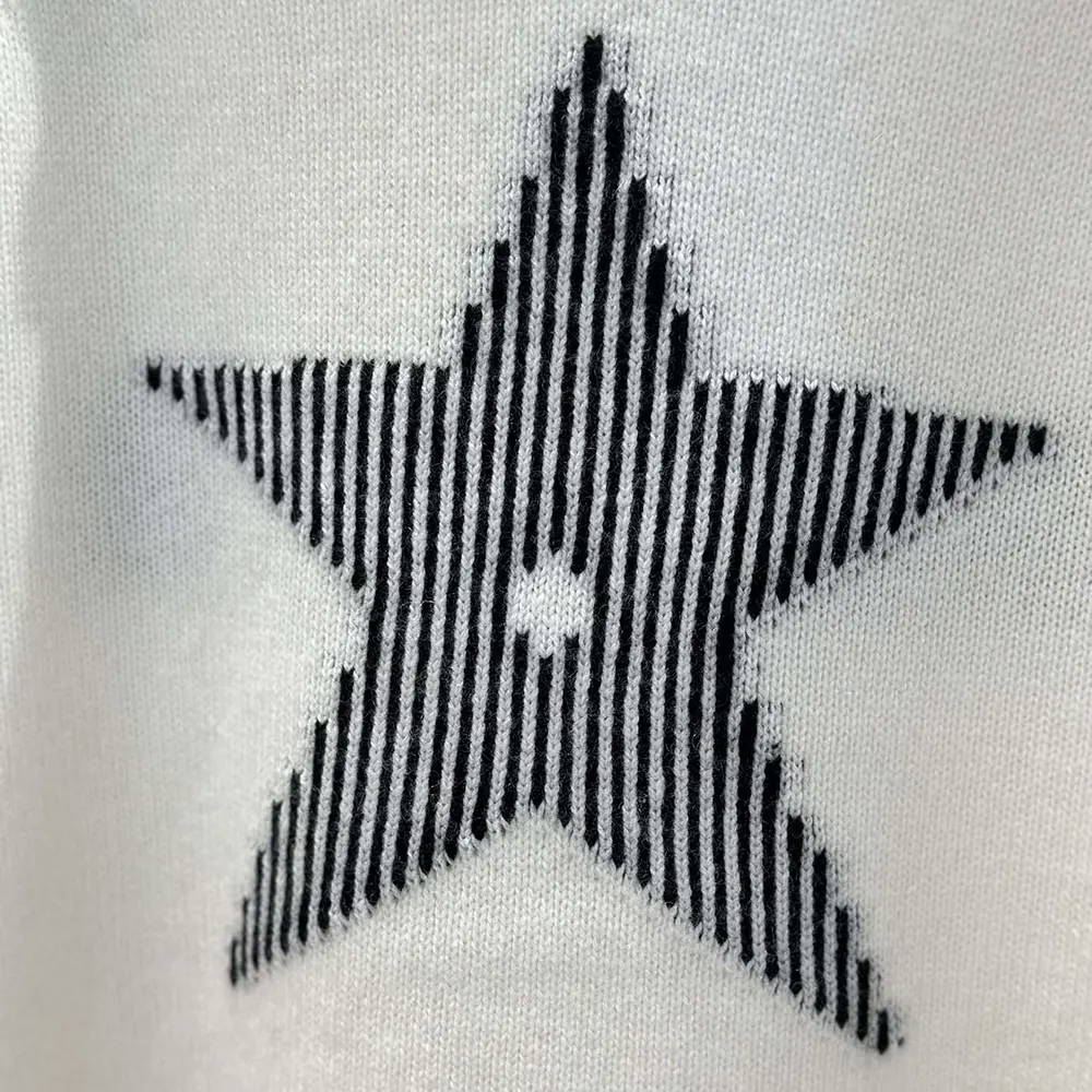 Dior Women DiorAlps Hooded Sweater White Wool and Cashmere Knit with Navy Blue Dior Star Motif - image 7