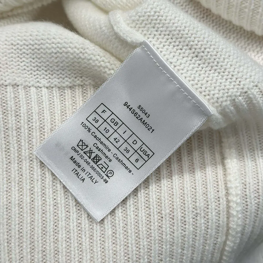 Dior Women DiorAlps Hooded Sweater White Wool and Cashmere Knit with Navy Blue Dior Star Motif - image 8
