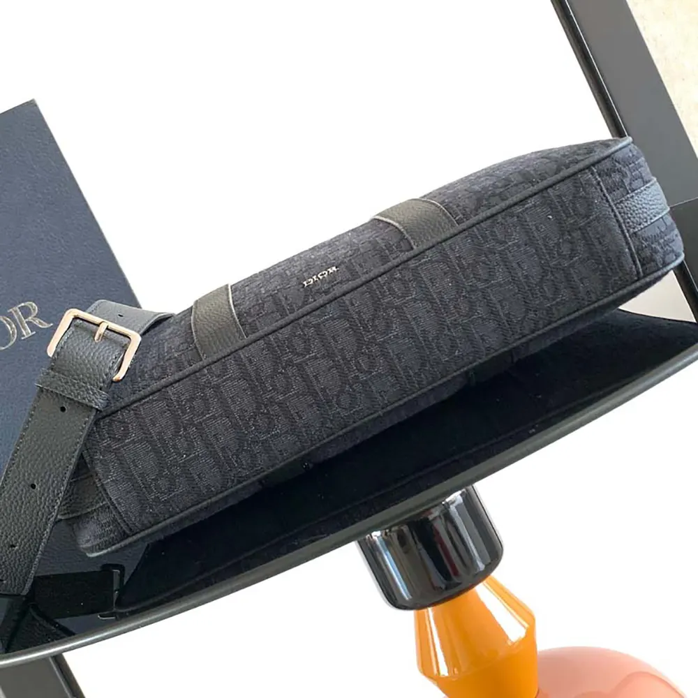 Dior Men Zipped Briefcase Black Dior Oblique Jacquard and Black Grained Calfskin - image 5