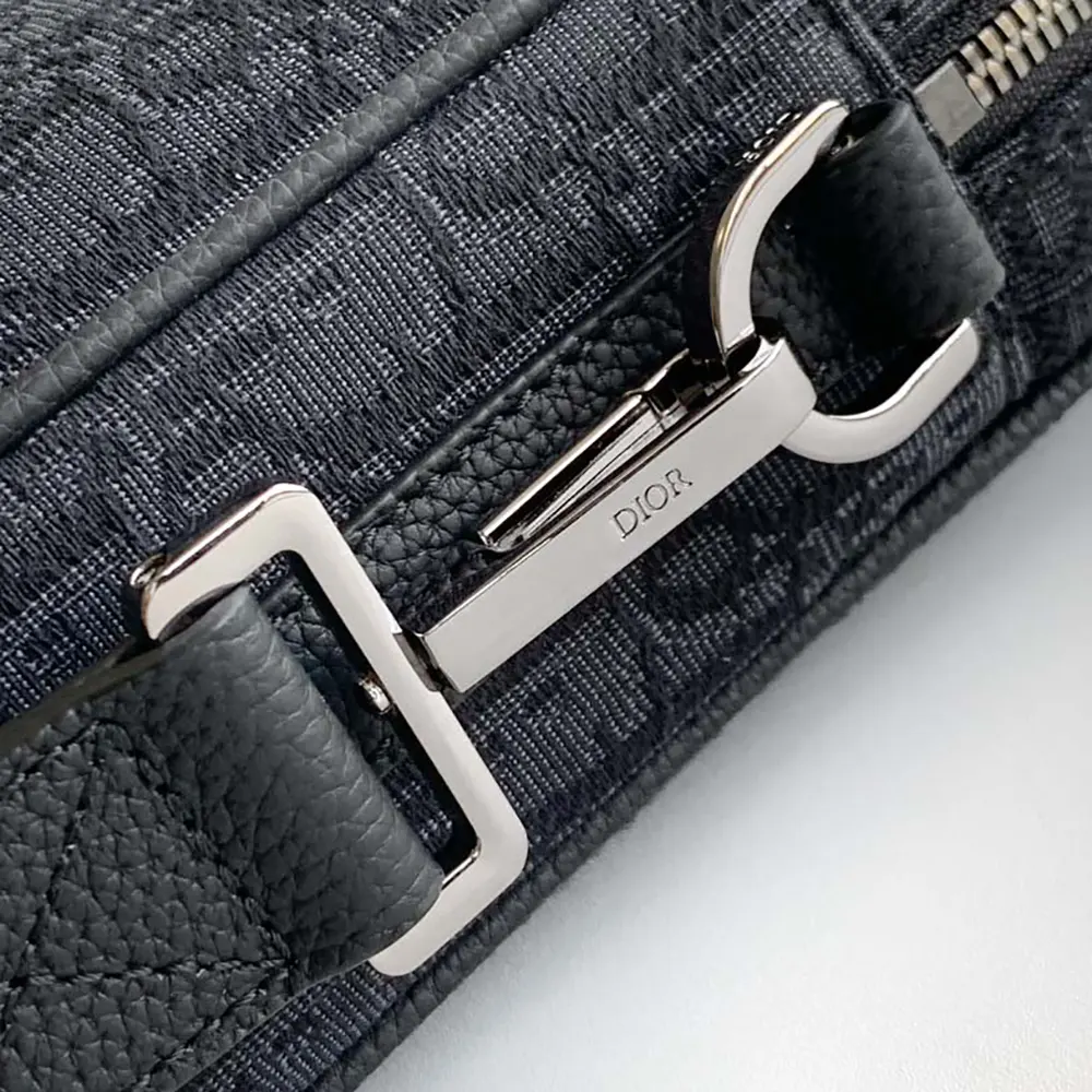 Dior Men Zipped Briefcase Black Dior Oblique Jacquard and Black Grained Calfskin - image 7