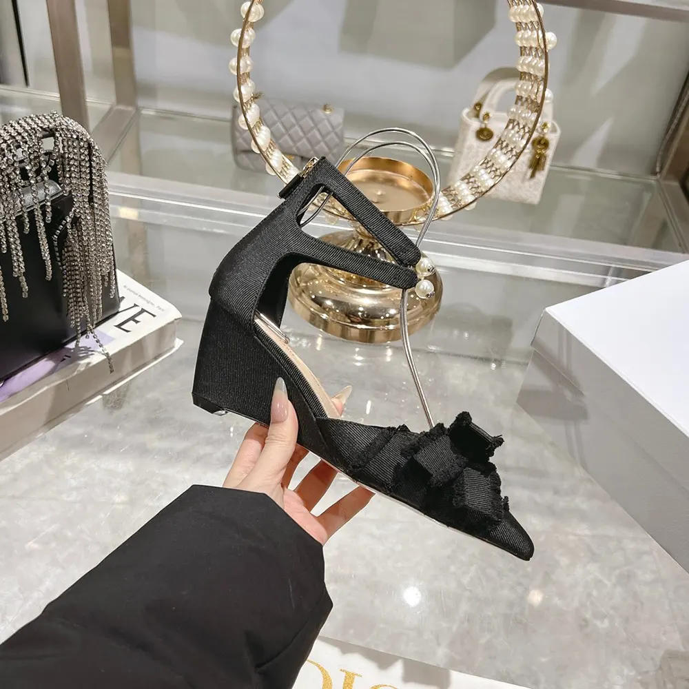 Dior Women Adiorable Wedge Pump Black Fringed Grosgrain - image 5