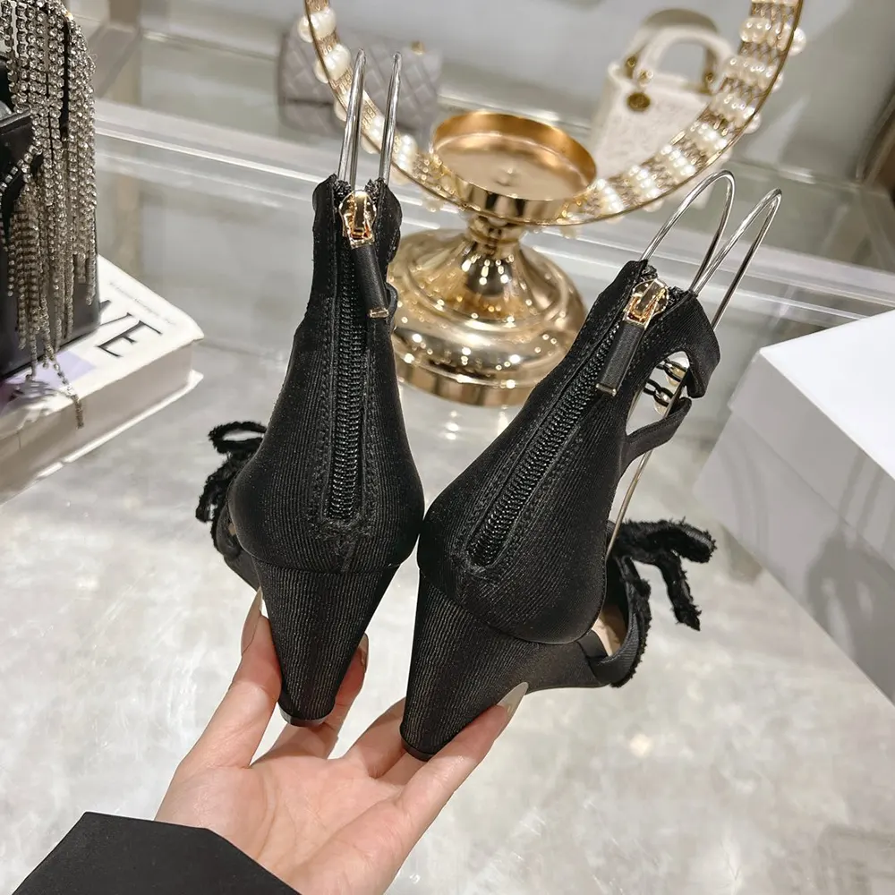 Dior Women Adiorable Wedge Pump Black Fringed Grosgrain - image 7
