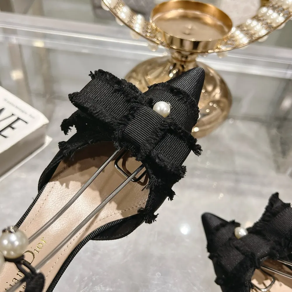 Dior Women Adiorable Wedge Pump Black Fringed Grosgrain - image 6