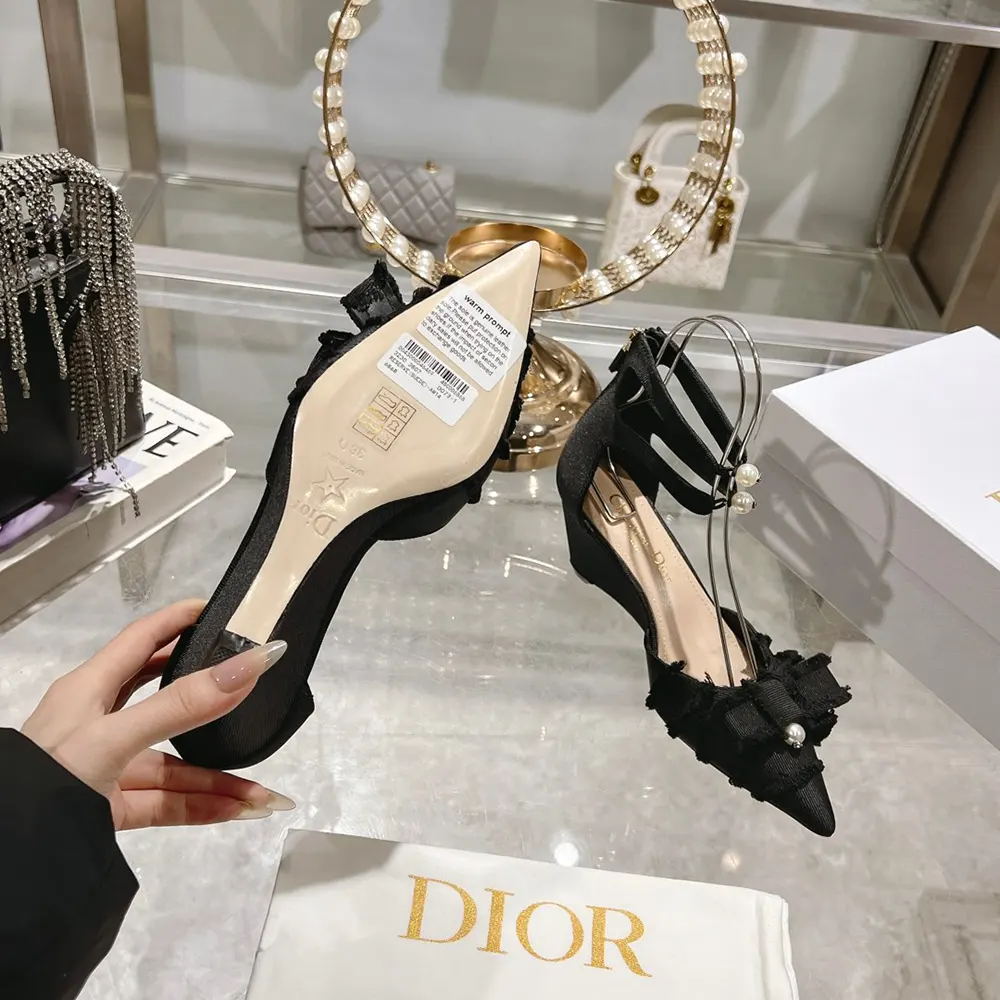 Dior Women Adiorable Wedge Pump Black Fringed Grosgrain - image 8