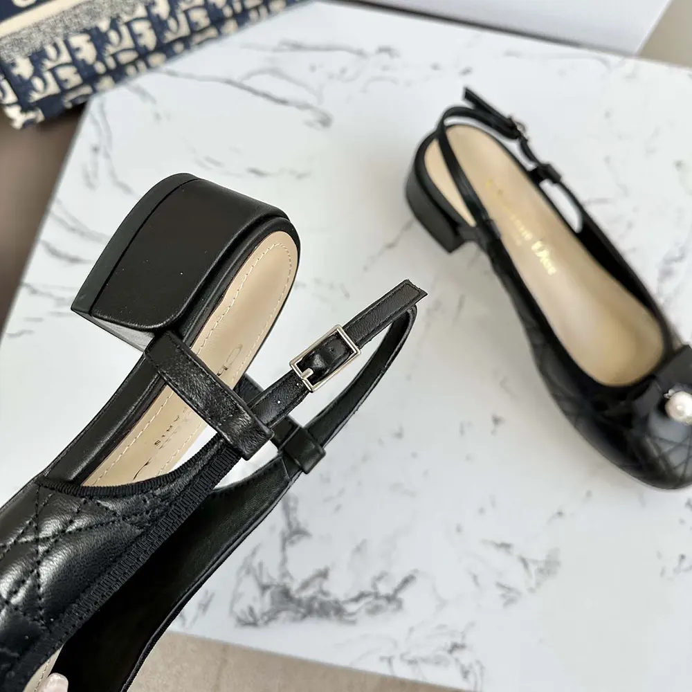 Dior Women Ballet Slingback Pump Black Quilted Cannage Calfskin - image 7