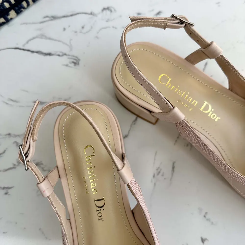 Dior Women Ballet Slingback Pump Nude Quilted Cannage Calfskin - image 7