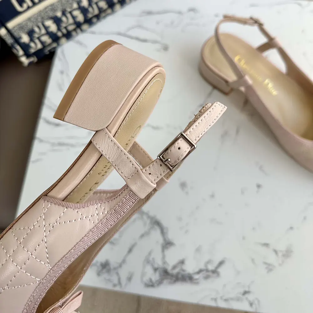 Dior Women Ballet Slingback Pump Nude Quilted Cannage Calfskin - image 8