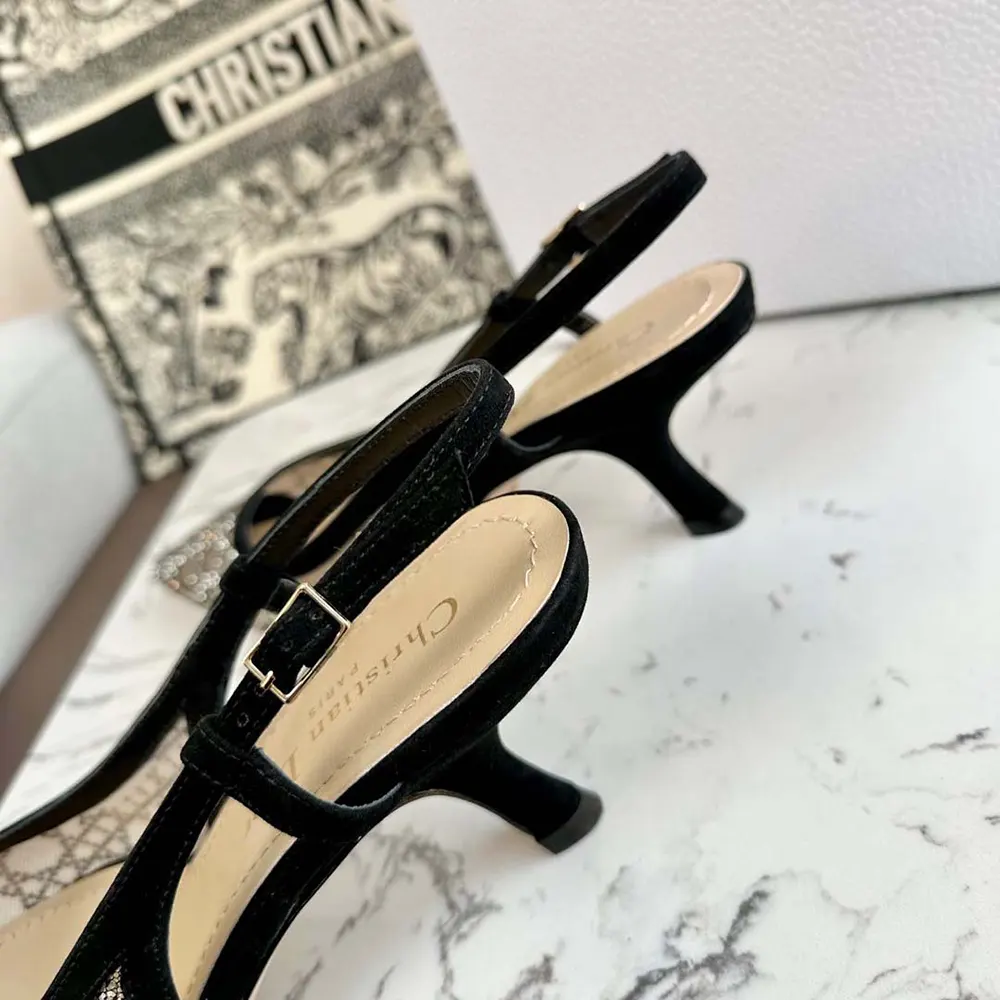 Dior Women Capture Slingback Pump Transparent Mesh with Silver-Tone Strass Cannage Motif - image 9