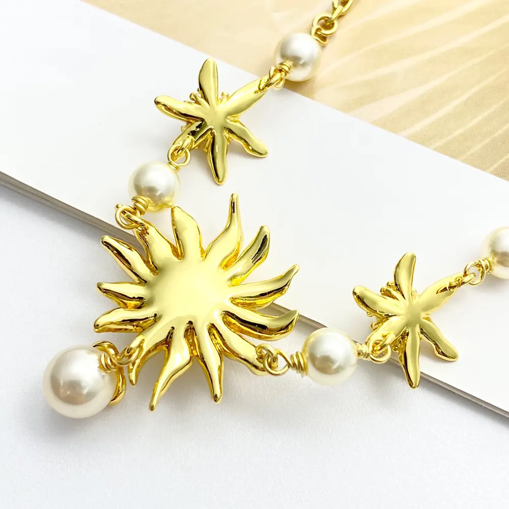 Dior Women Chardons Short Necklace Gold-Finish Metal and White Resin Pearls - image 7