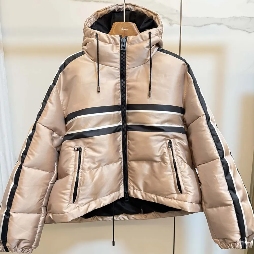 Close-up of pink quilted texture and silver hardware on Dior Women DiorAlps Jacket