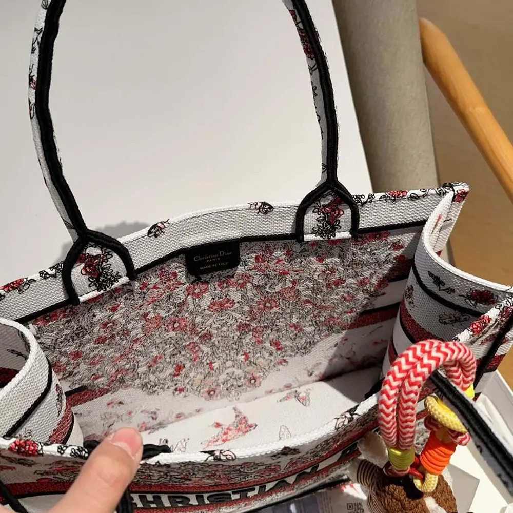 Dior Women Dioramour Medium Dior Book Tote Latte Embroidery - image 8