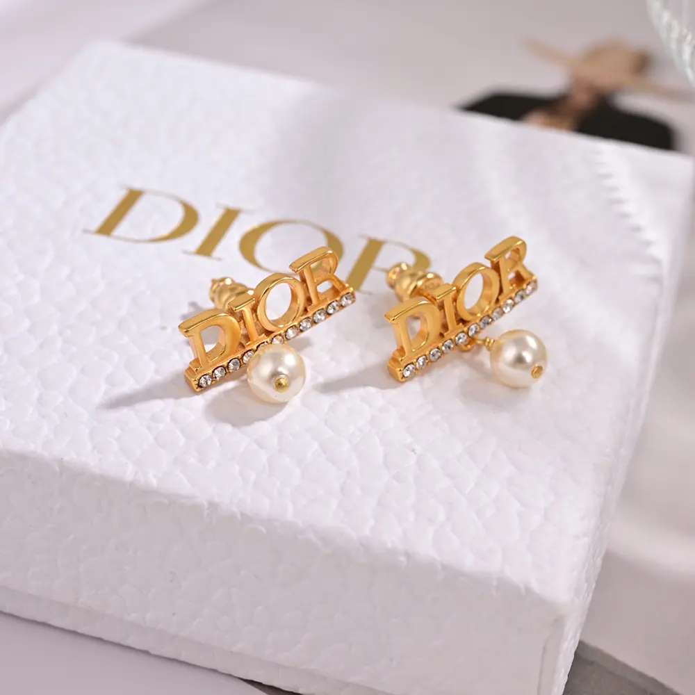Dior Women Dio(r)evolution Earrings Gold-Finish Metal with White Resin Pearls and Silver-Tone Crystals - image 5