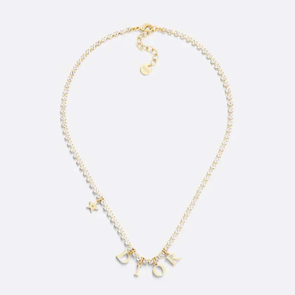 Front view of Dior Women Dio(r)evolution Necklace gold-finish metal