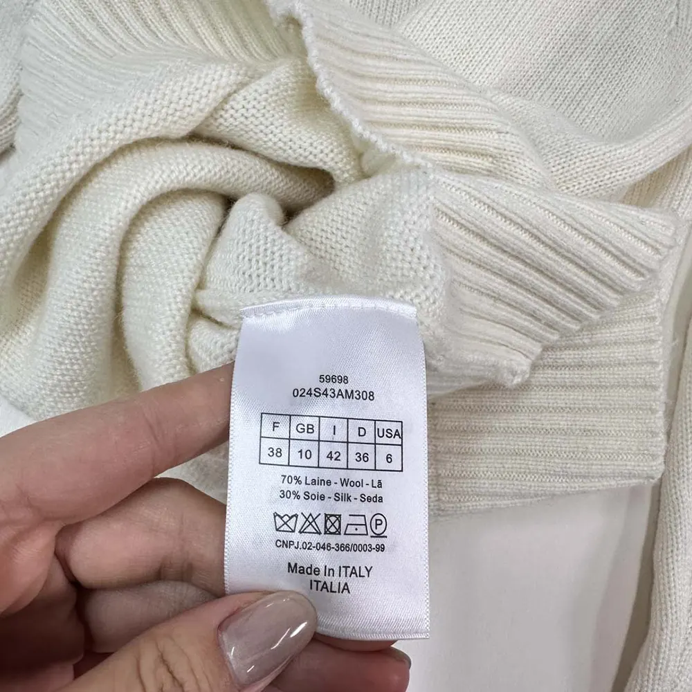 Dior Women Embroidered Sweater Ecru Cashmere Knit-514S57G0027 - image 10