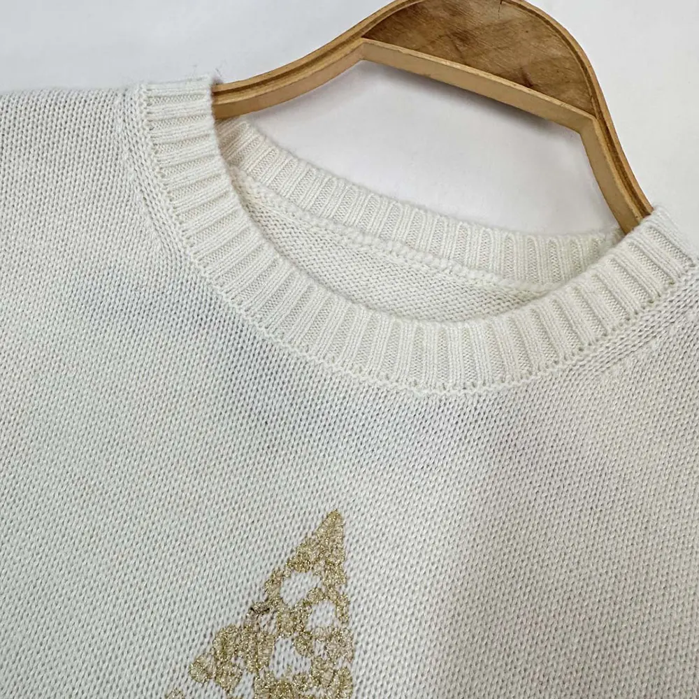 Dior Women Embroidered Sweater Ecru Cashmere Knit-514S57G0027 - image 4
