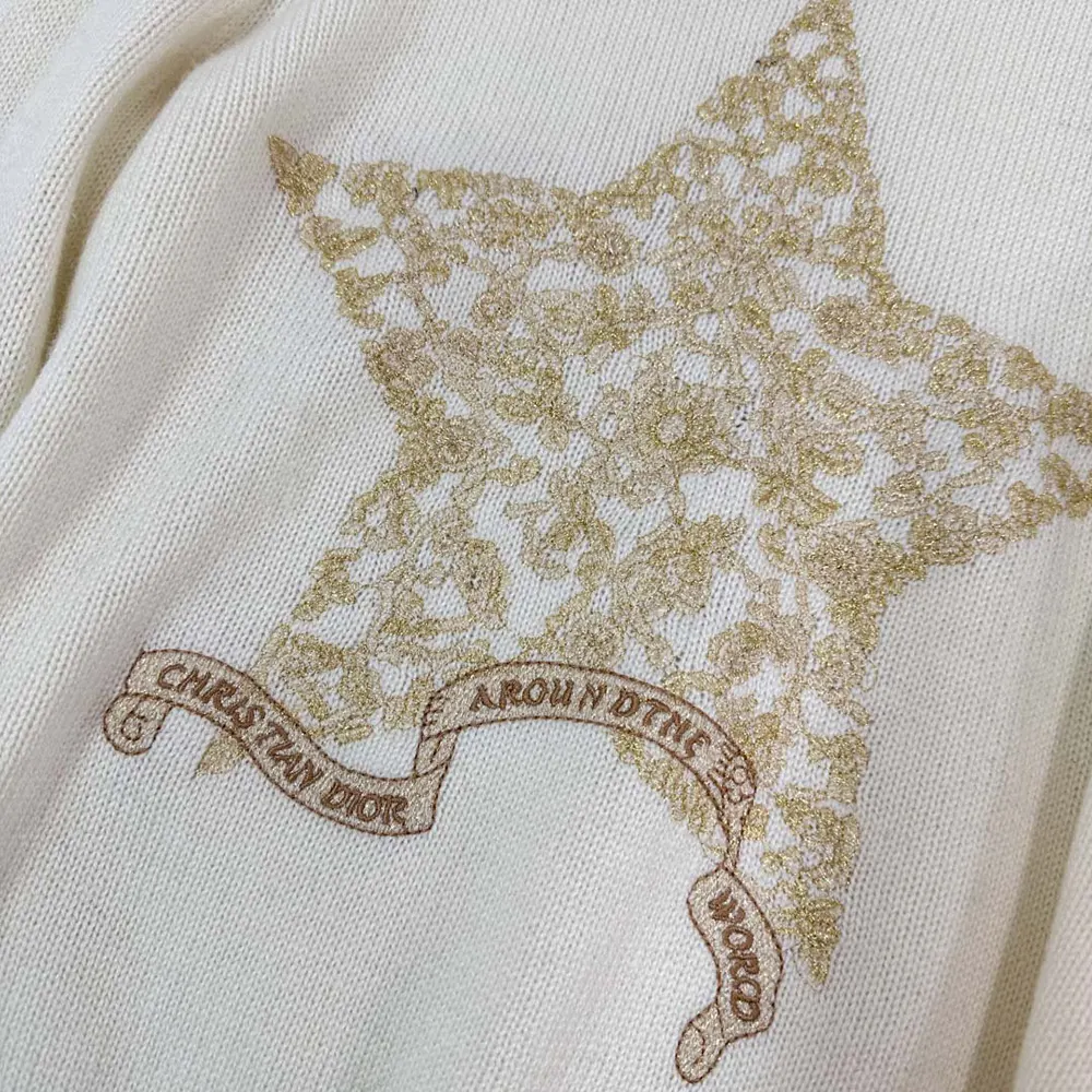 Dior Women Embroidered Sweater Ecru Cashmere Knit-514S57G0027 - image 9