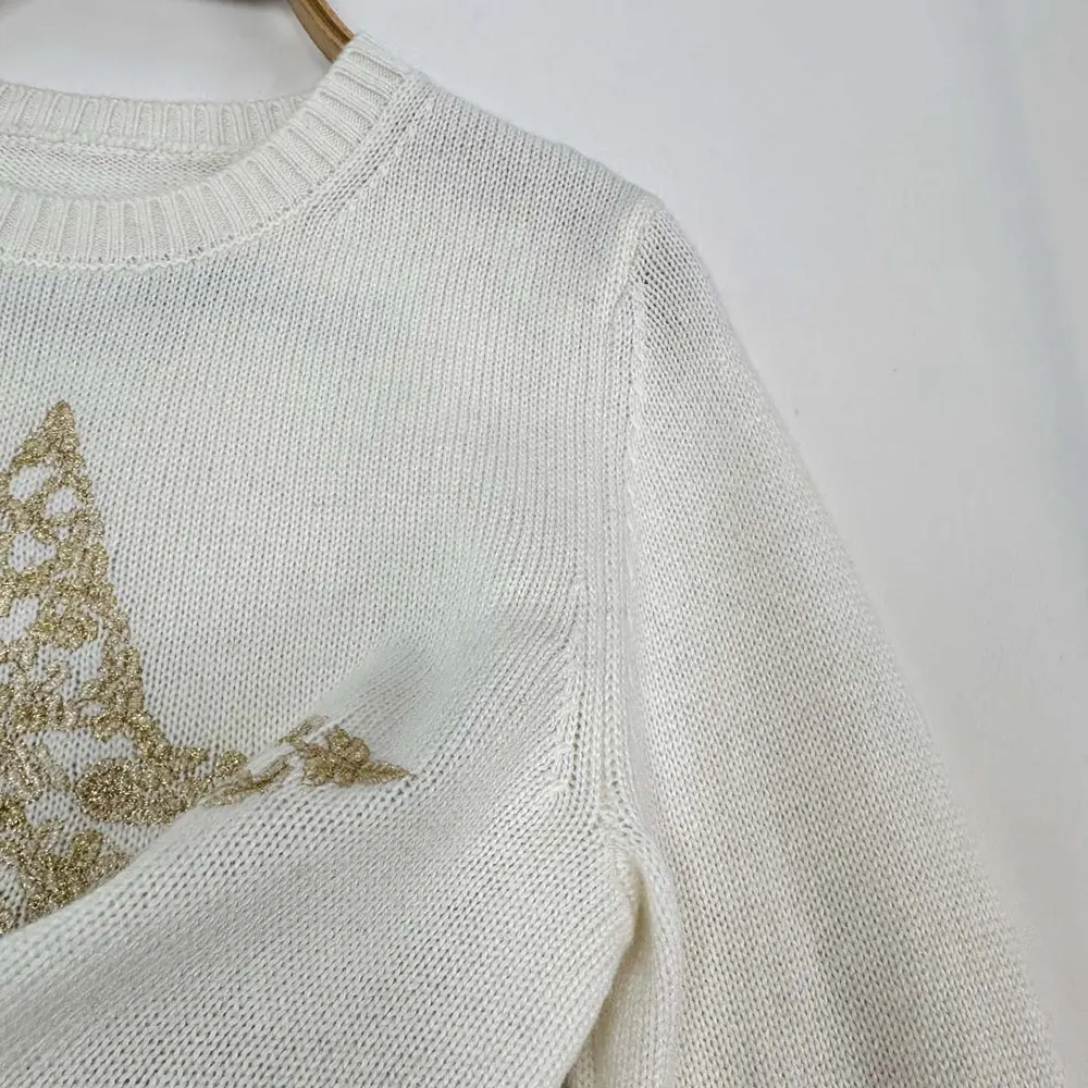 Dior Women Embroidered Sweater Ecru Cashmere Knit-514S57G0027 - image 6