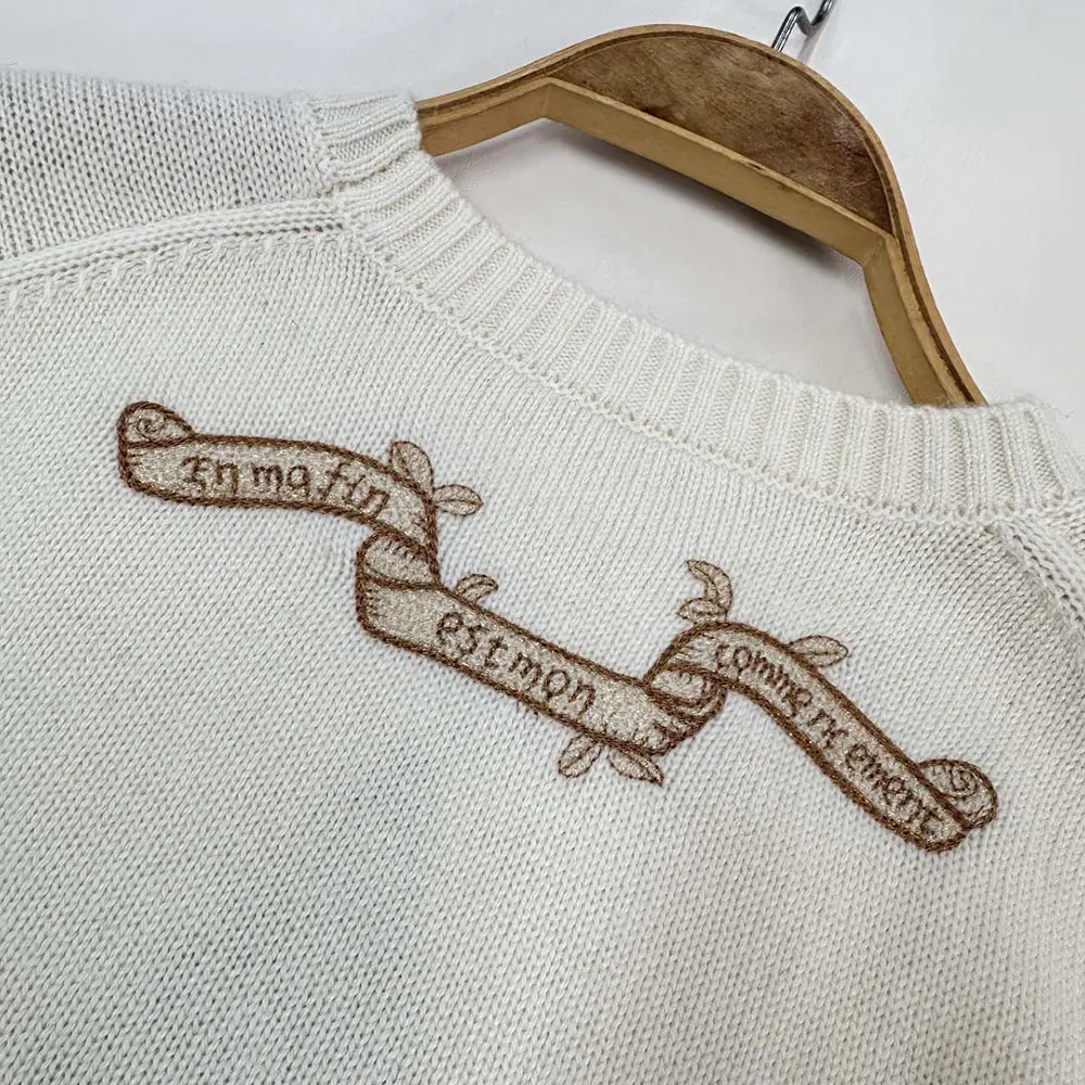 Dior Women Embroidered Sweater Ecru Cashmere Knit-514S57G0027 - image 5