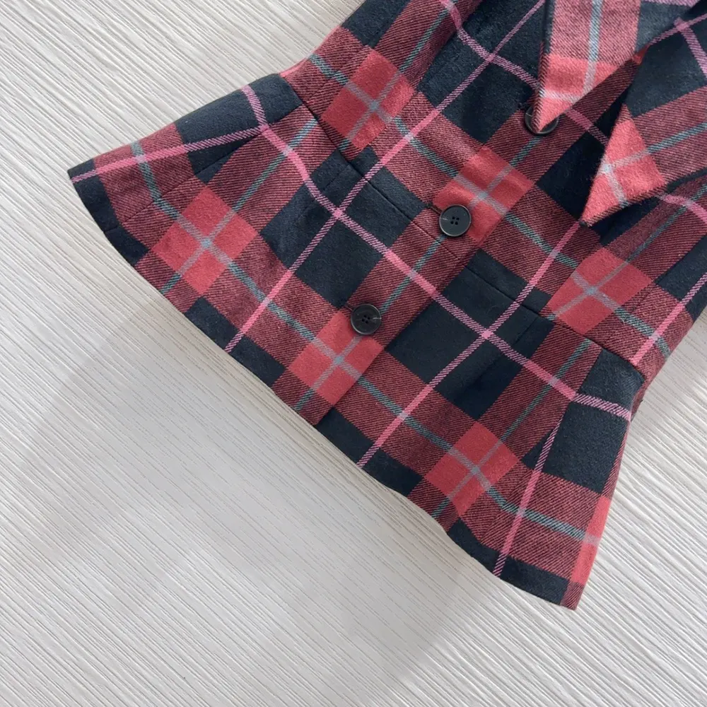 Dior Women Fitted Short-Sleeved Jacket Pink, Gray and White Check’n’Dior Virgin Wool - image 6
