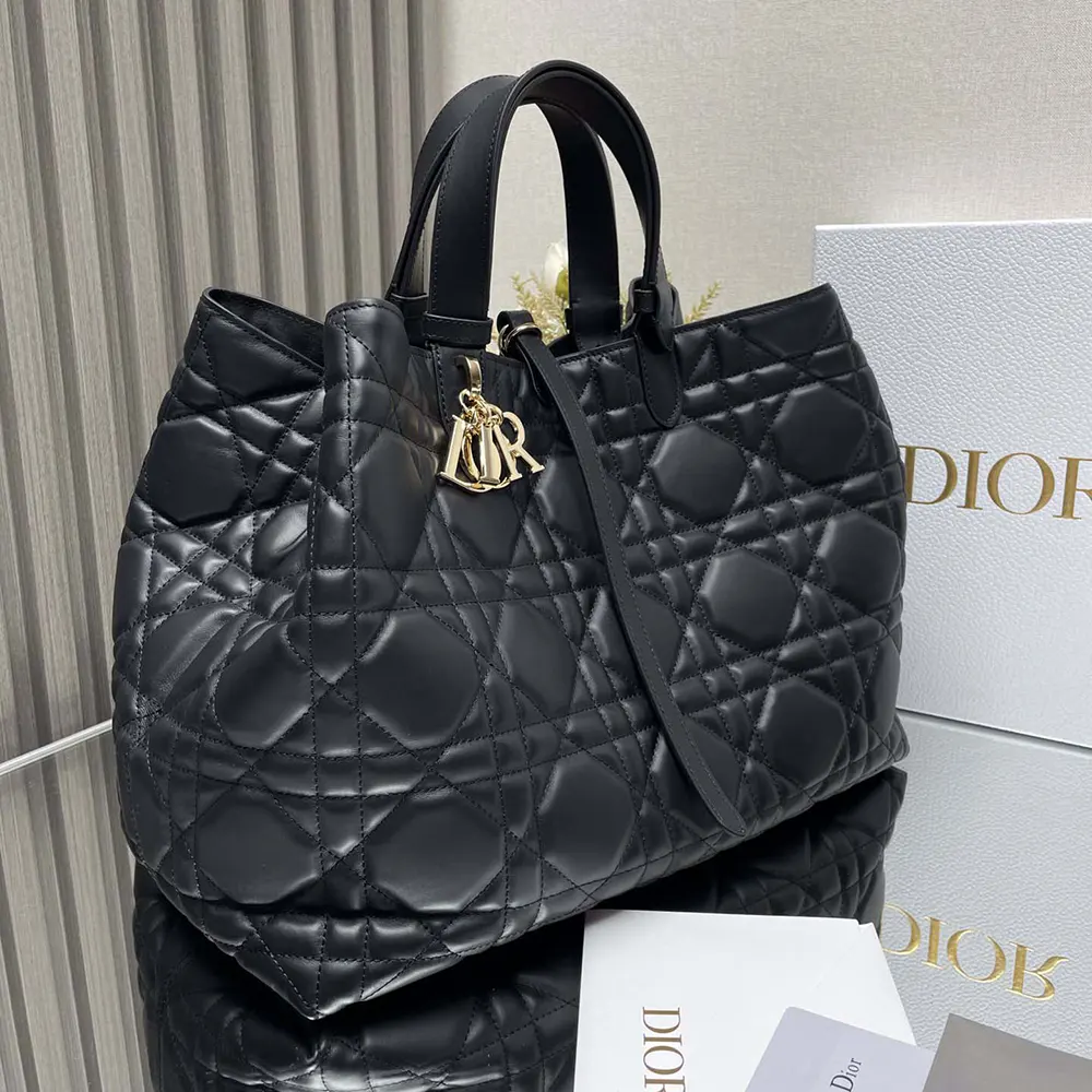 Dior Women Large Dior Toujours Bag Black Macrocannage Calfskin - image 6