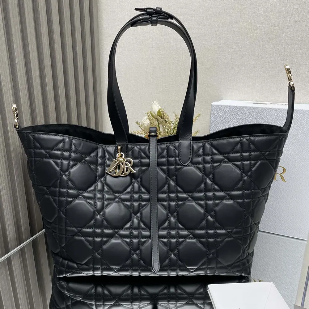 Dior Women Large Dior Toujours Bag Black Macrocannage Calfskin - image 5