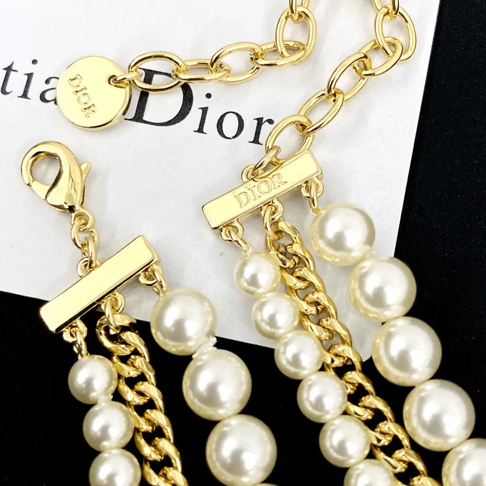Dior Women Le Nœud de Dior Choker Gold-Finish Metal with White Resin Pearls and Black Satin - image 8