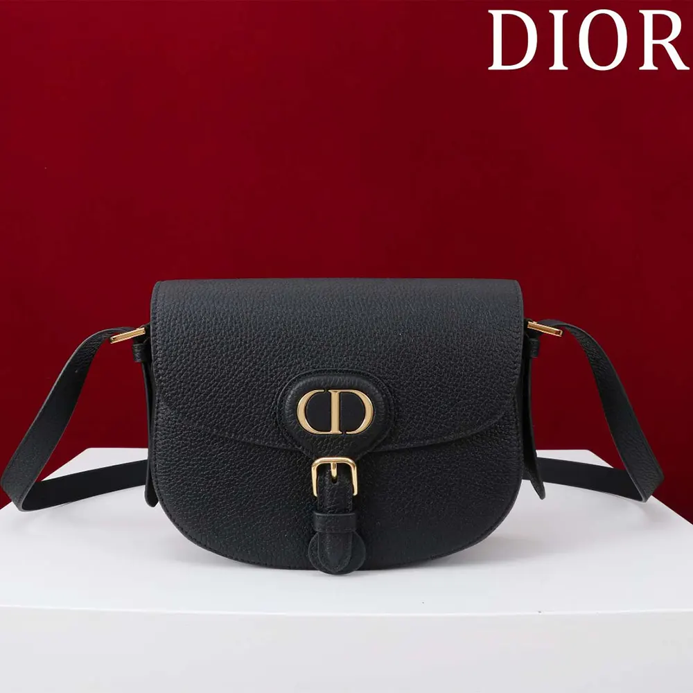 Close-up of silver-tone ‘CD’ hardware on Dior Women Medium Dior Bobby Bag