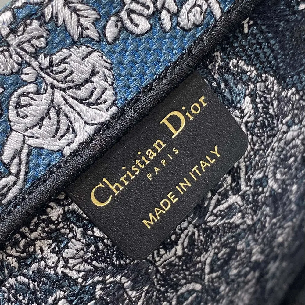 Dior Women Medium Dior Book Tote Blue Embroidery with White Dior Around the World Motif - image 10