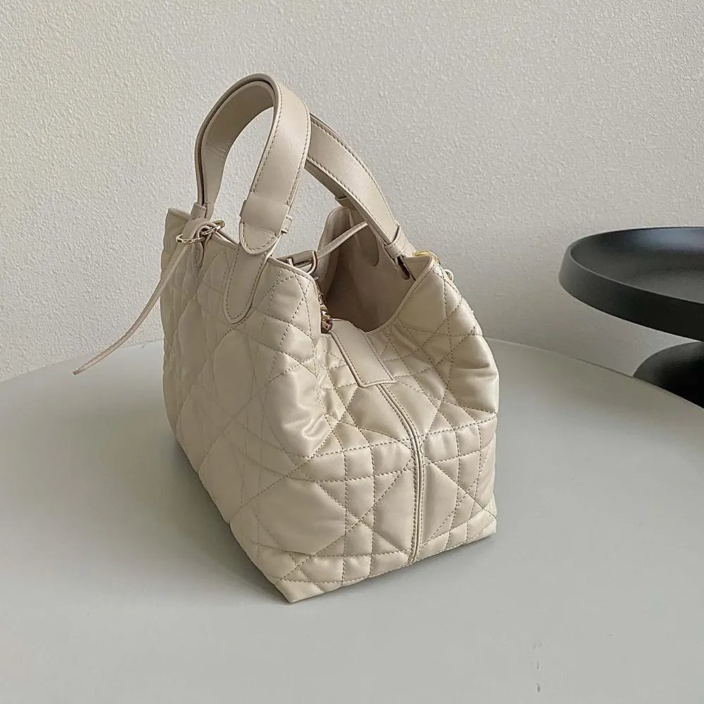 Dior Women Medium Dior Toujours Bag Powder Beige Macrocannage Calfskin - image 4