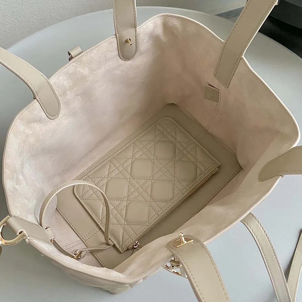 Dior Women Medium Dior Toujours Bag Powder Beige Macrocannage Calfskin - image 8