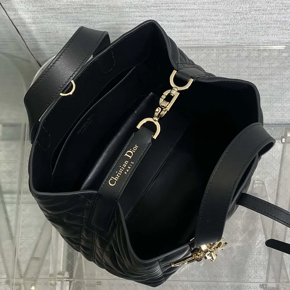 Dior Women Medium Dior Toujours Vertical Tote Bag Black Macrocannage Calfskin - image 7