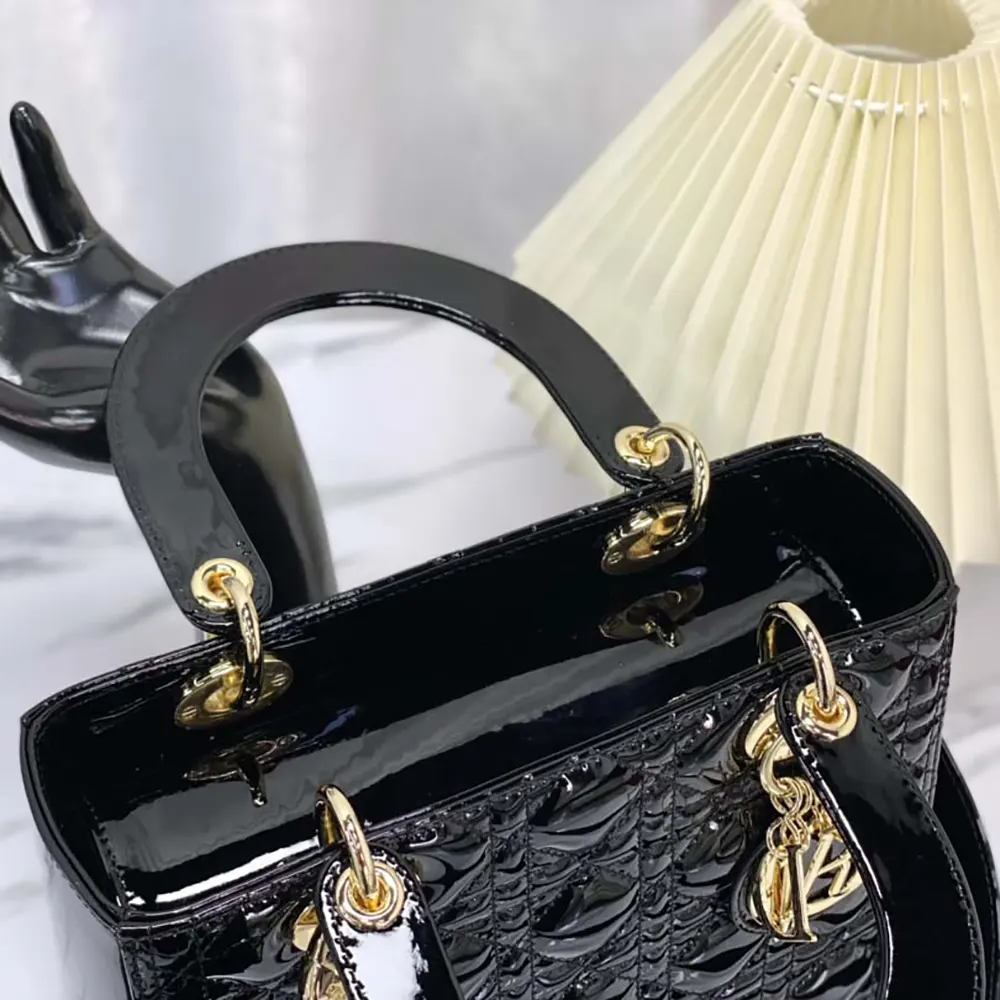Dior Women Medium Lady Dior Bag Black Patent Cannage Calfskin - image 6