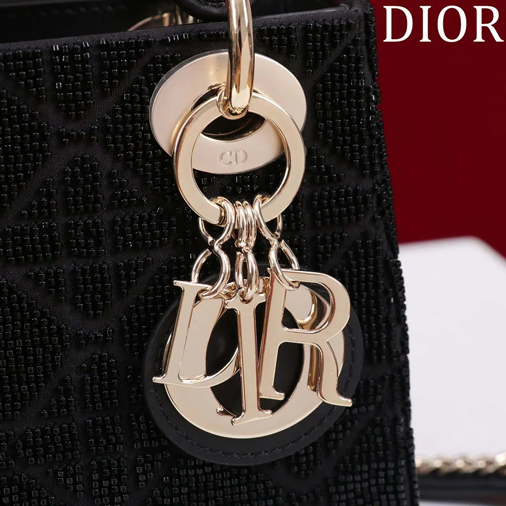 Dior Women Micro Lady Dior Bag Gray Metallic Cannage Lambskin with Bead Embroidery - image 7