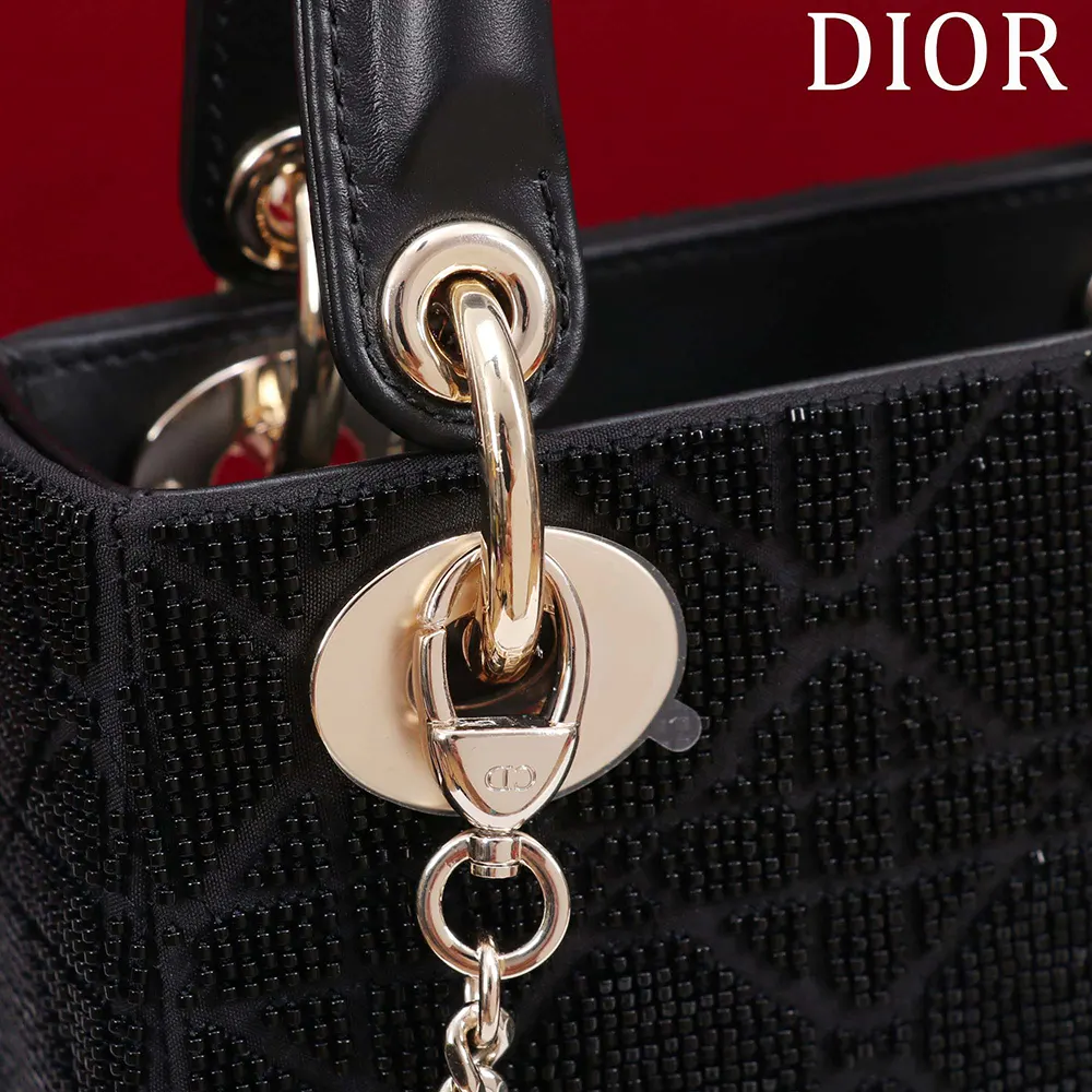 Dior Women Micro Lady Dior Bag Gray Metallic Cannage Lambskin with Bead Embroidery - image 6