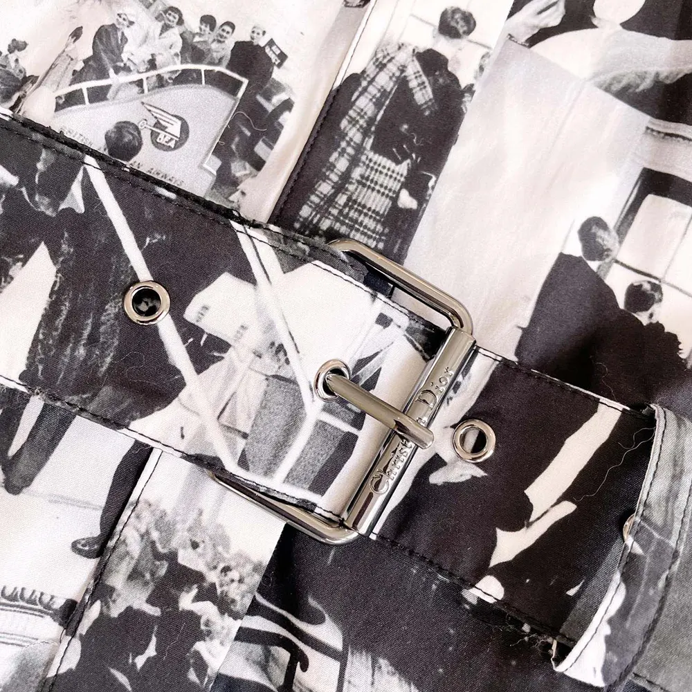Dior Women Mid-Length Shirtdress Black and White Cotton and Silk Poplin - image 9