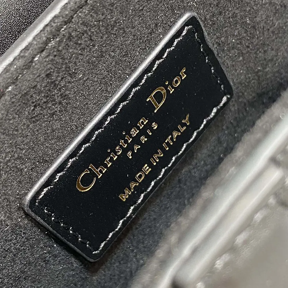 Dior Women Mini Saddle Bag with Strap Black Grained Calfskin - image 9