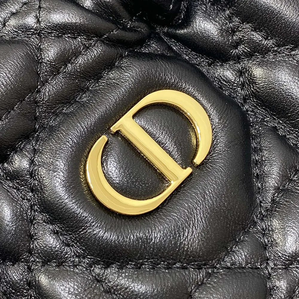 Dior Women Miss Caro Mini Bucket Bag with Drawstring Black Macrocannage Lambskin - image 9